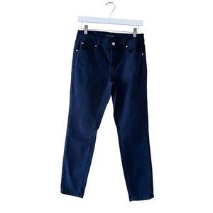 Tahari Denim Jeans Navy Skinny Leg Designer Cotton Blend Mid-Rise SZ 8/29 # 1582
